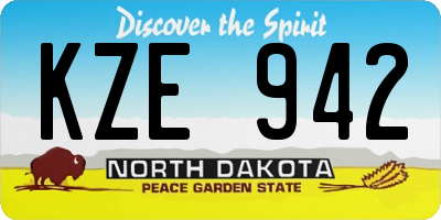 ND license plate KZE942