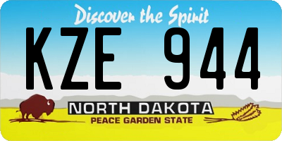ND license plate KZE944