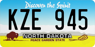 ND license plate KZE945