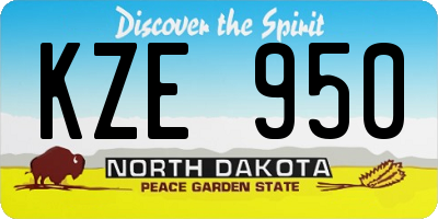 ND license plate KZE950