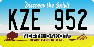 ND license plate KZE952