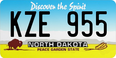 ND license plate KZE955