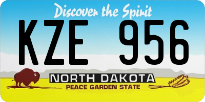 ND license plate KZE956