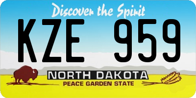 ND license plate KZE959