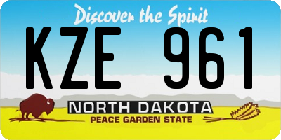 ND license plate KZE961