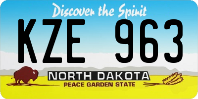 ND license plate KZE963