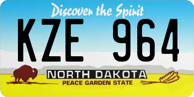 ND license plate KZE964