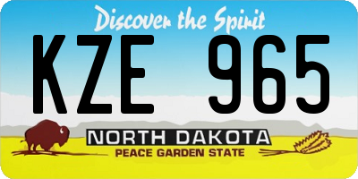 ND license plate KZE965