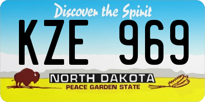 ND license plate KZE969