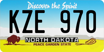 ND license plate KZE970