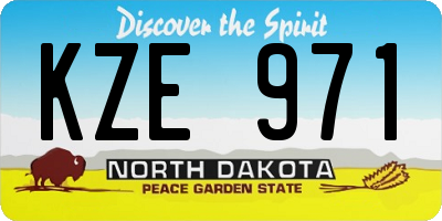 ND license plate KZE971