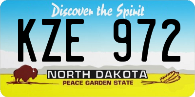 ND license plate KZE972