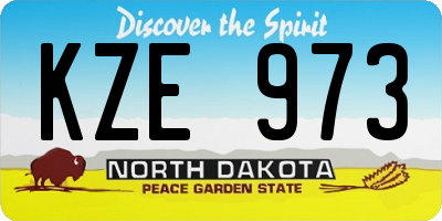 ND license plate KZE973