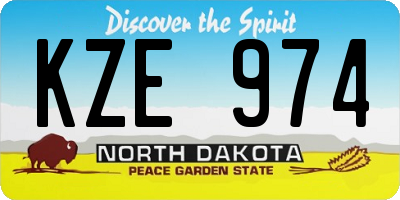 ND license plate KZE974