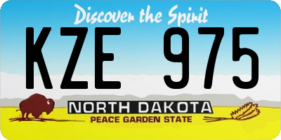 ND license plate KZE975