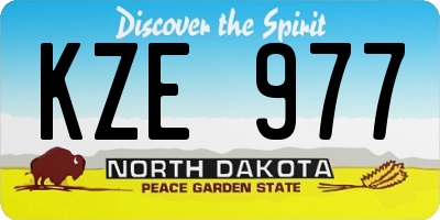 ND license plate KZE977