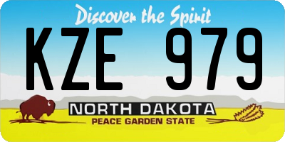 ND license plate KZE979