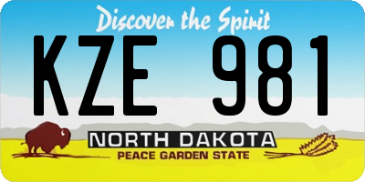 ND license plate KZE981