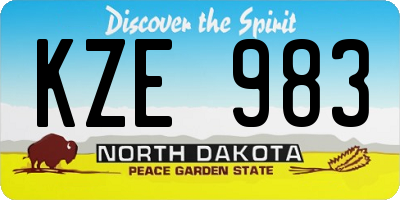 ND license plate KZE983