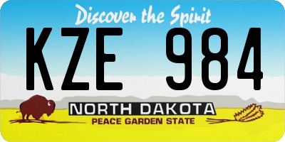 ND license plate KZE984