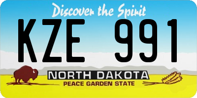 ND license plate KZE991