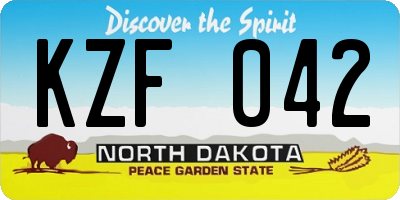 ND license plate KZF042