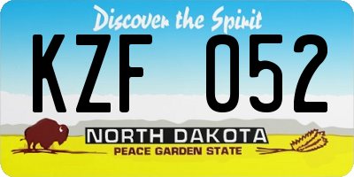 ND license plate KZF052