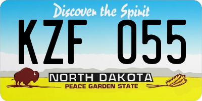 ND license plate KZF055