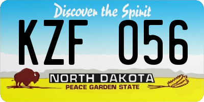 ND license plate KZF056