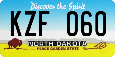 ND license plate KZF060