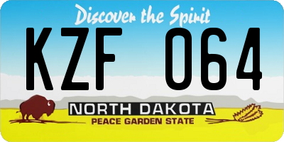 ND license plate KZF064