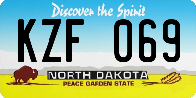 ND license plate KZF069