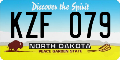 ND license plate KZF079