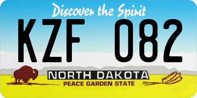 ND license plate KZF082