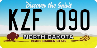ND license plate KZF090