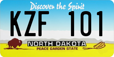 ND license plate KZF101