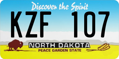 ND license plate KZF107