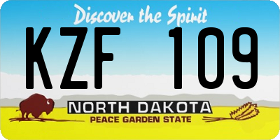 ND license plate KZF109
