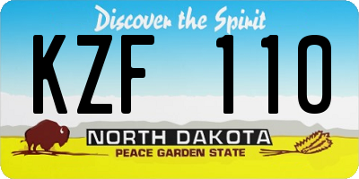 ND license plate KZF110