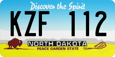 ND license plate KZF112