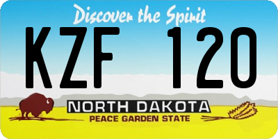 ND license plate KZF120