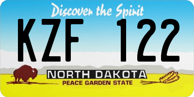 ND license plate KZF122