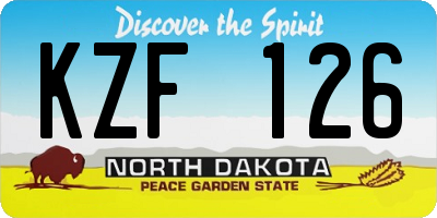 ND license plate KZF126