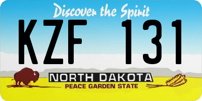 ND license plate KZF131