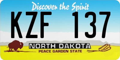 ND license plate KZF137