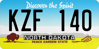 ND license plate KZF140