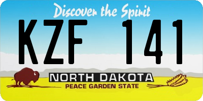 ND license plate KZF141