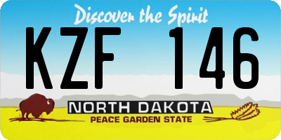 ND license plate KZF146