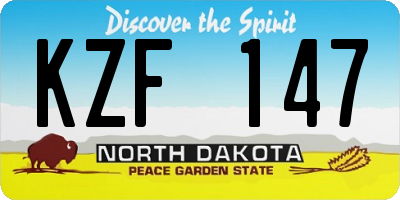 ND license plate KZF147