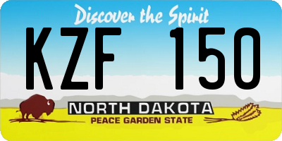 ND license plate KZF150